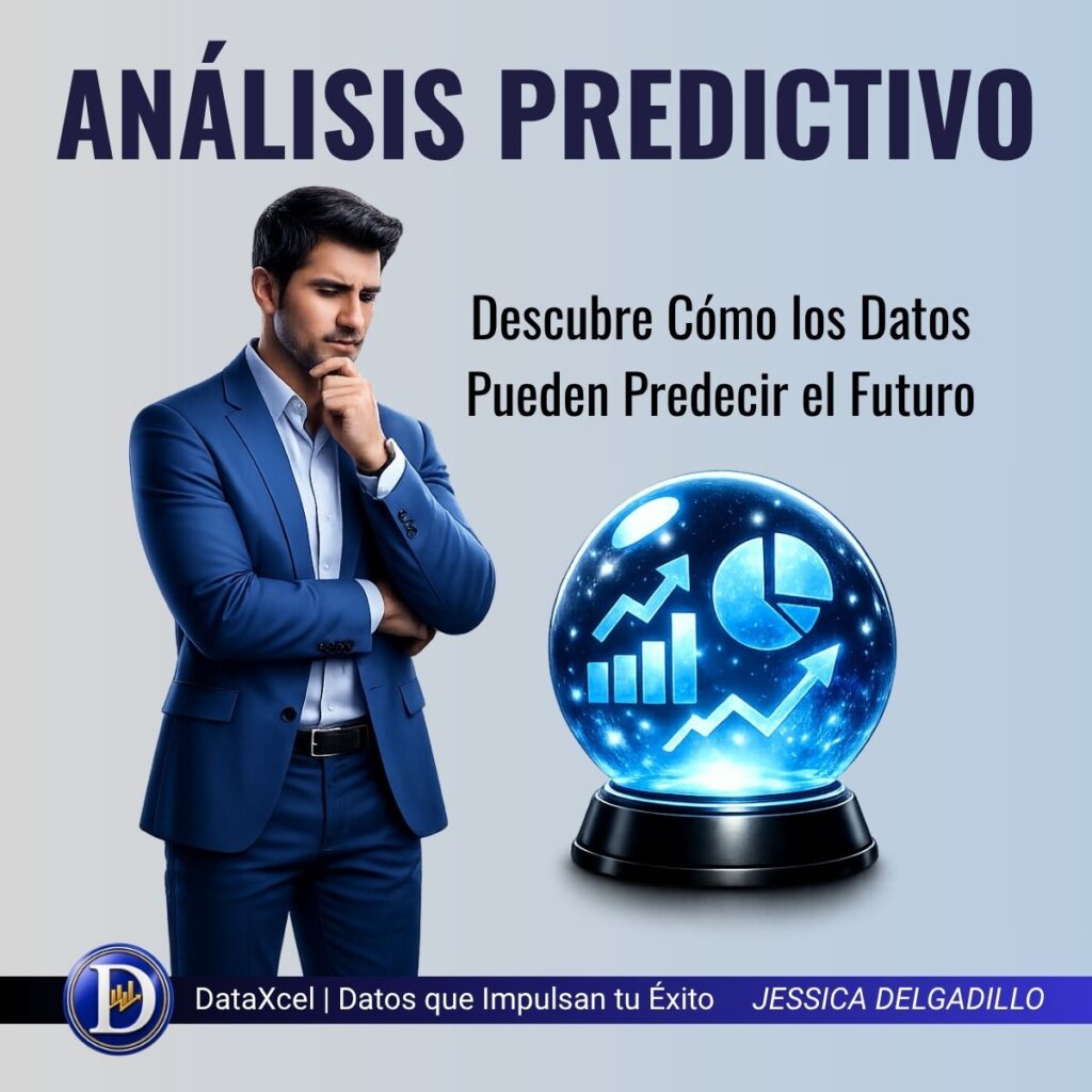 Profesional analizando datos empresariales mediante análisis predictivo para anticipar tendencias y oportunidades de negocio.
