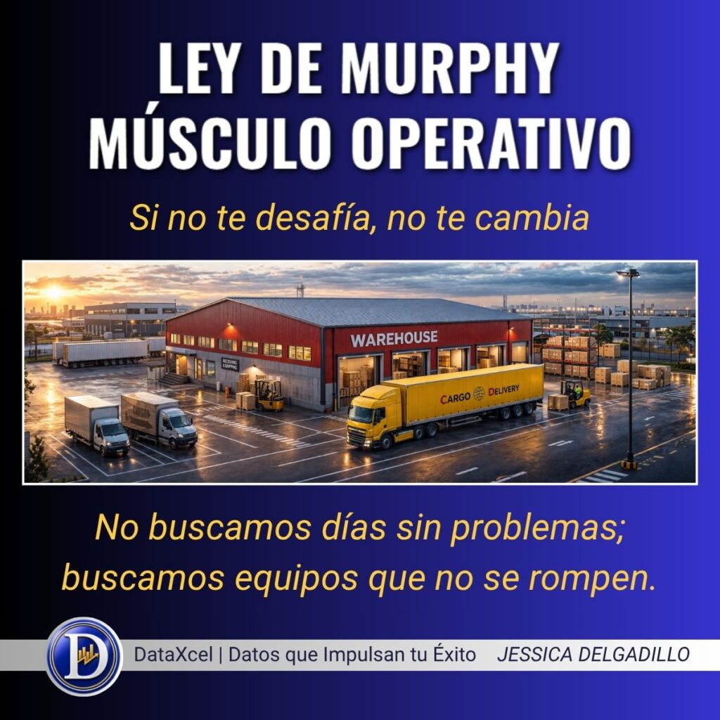 Ilustración sobre la Ley de Murphy en Supply Chain, mostrando una operación logística bajo presión y la importancia de la resiliencia operativa para responder a fallas e imprevistos.